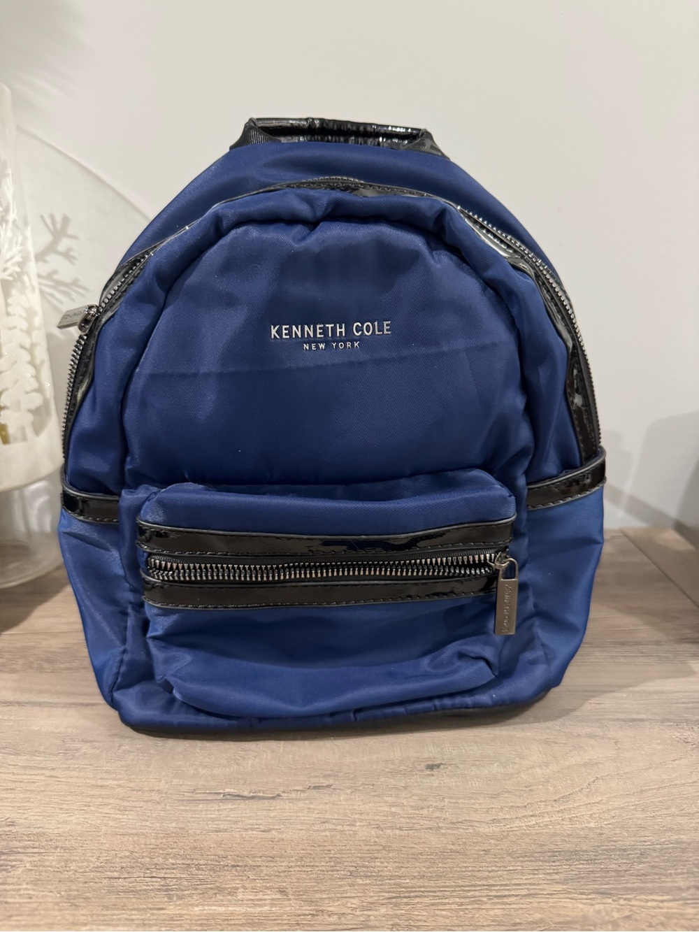 Kenneth Cole Navy Mini Backpack with Black Trim